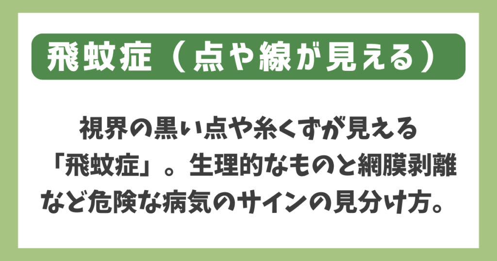 飛蚊症（点や線が見える）